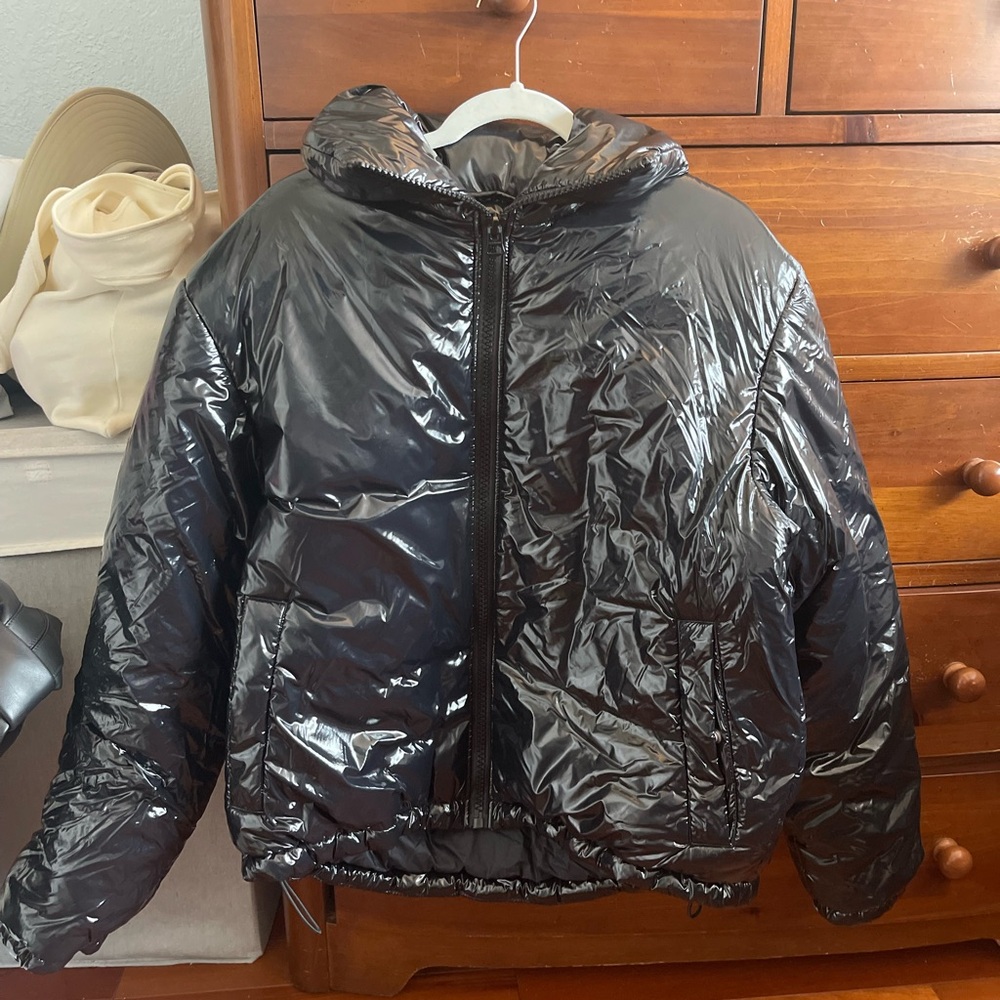 Acne Studio: Shiny Black Puffer Jacket